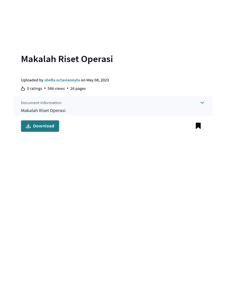 Makalah Riset Operasi | PDF