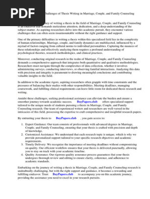 Marriage Couple and Family Counseling Research Paper
