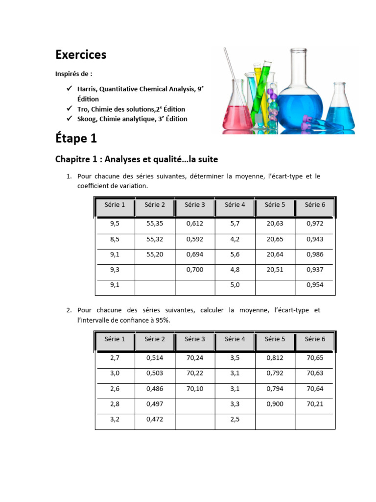 Exercices de Chimie Analytique | PDF | Équilibre chimique | Chimie