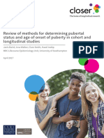 CLOSER Resource Review of Methods For Determining Pubertal Status and Age of Onset of Puberty in Cohort and Longitudinal Studies