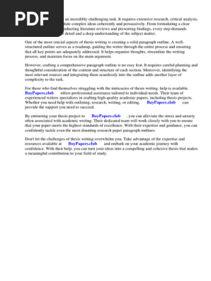 Research Paper Paragraph Outline