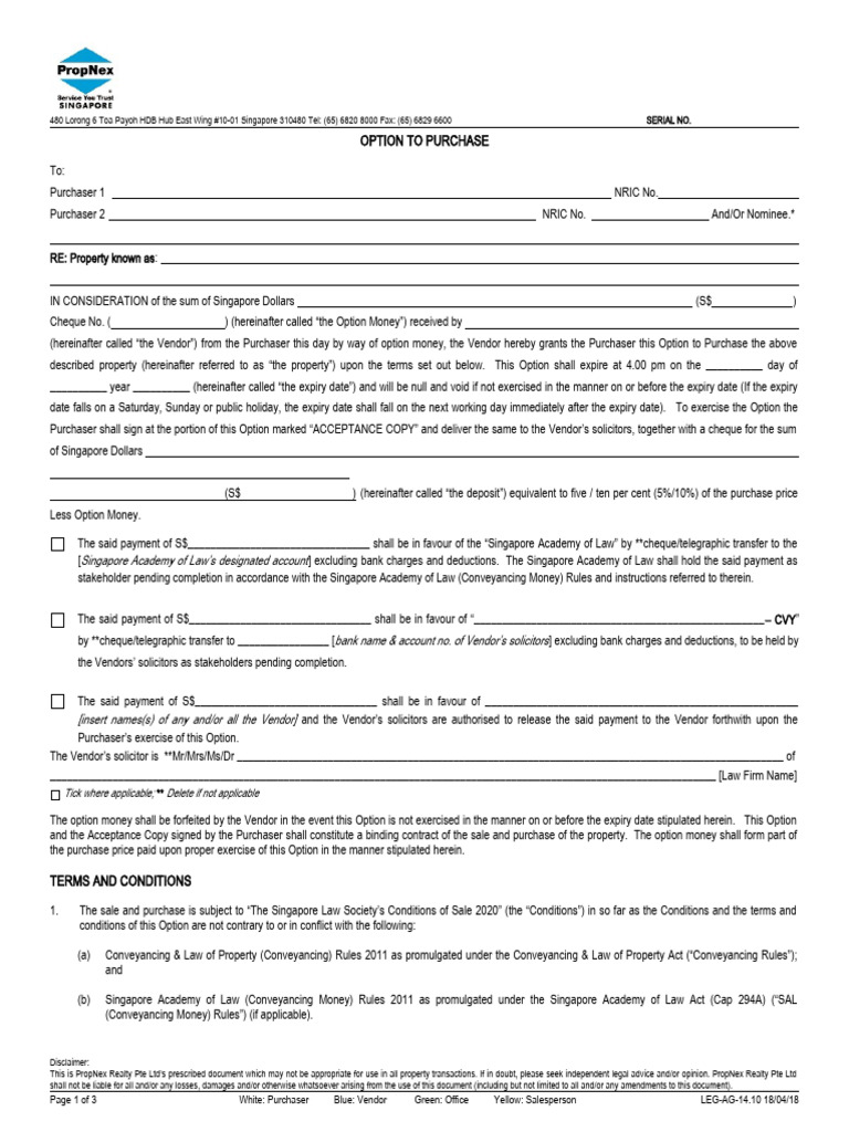 Propnex OTP W - o Inventory | PDF | Payments | Conveyancing