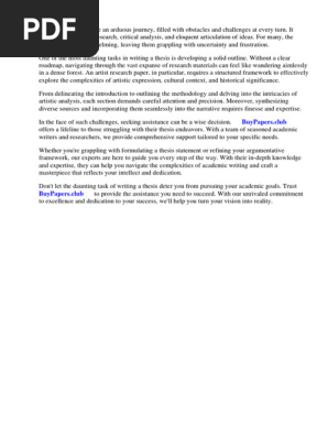 Artist Research Paper Outline