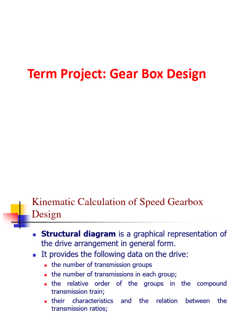 Term Project Gear Box Design PDF Belt (Mechanical) Gear