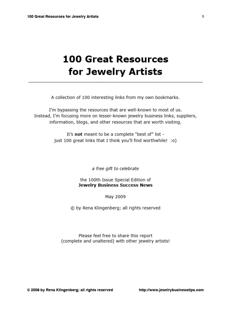 100 resources for jewelry artists download free pdf postage stamp