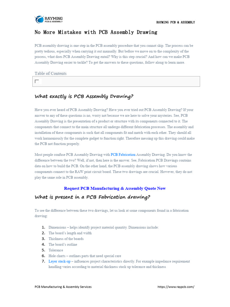 No More Mistakes With PCB Assembly Drawing | PDF | Printed Circuit