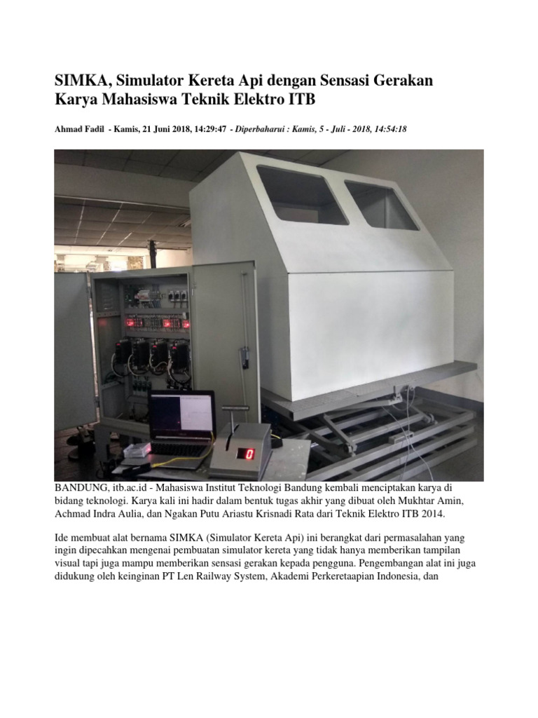 SIMKA: Simulator Kereta Api ITB | PDF | Komputer