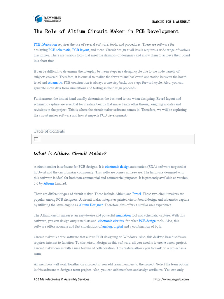 The Role of Altium Circuit Maker in PCB Development | PDF | Design