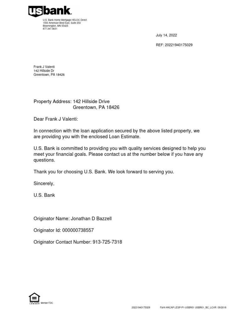 Loan estimate pdf refinancing loans