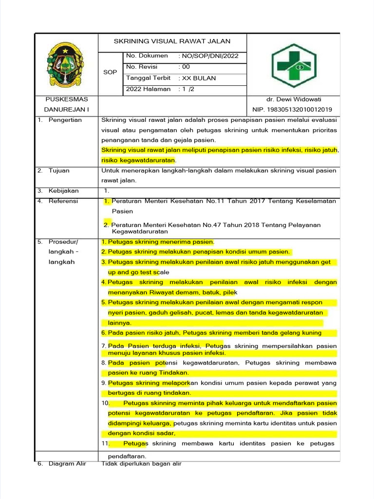PDF 31 Sop Skrining Visual Rawat Jalan - Compress | PDF