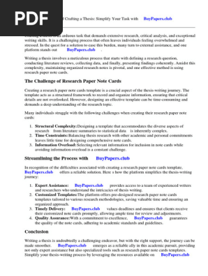Research Paper Note Cards Template