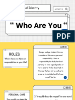 Your Personal Identity: " Who Are You "