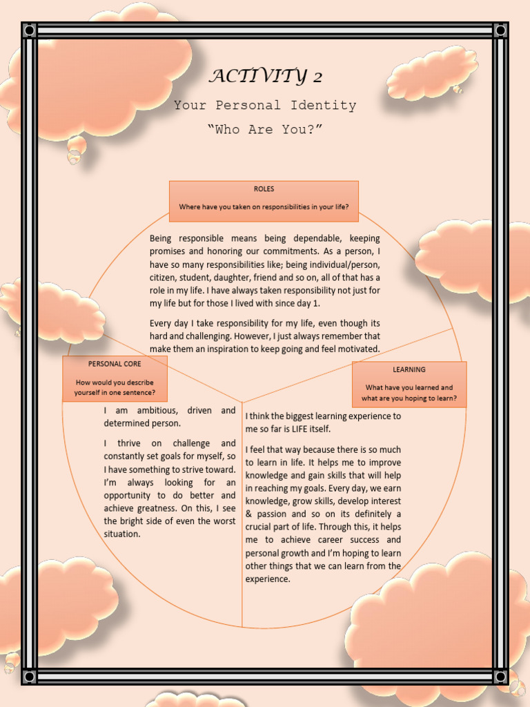Activity 2 your personal identity who are you pdf learning