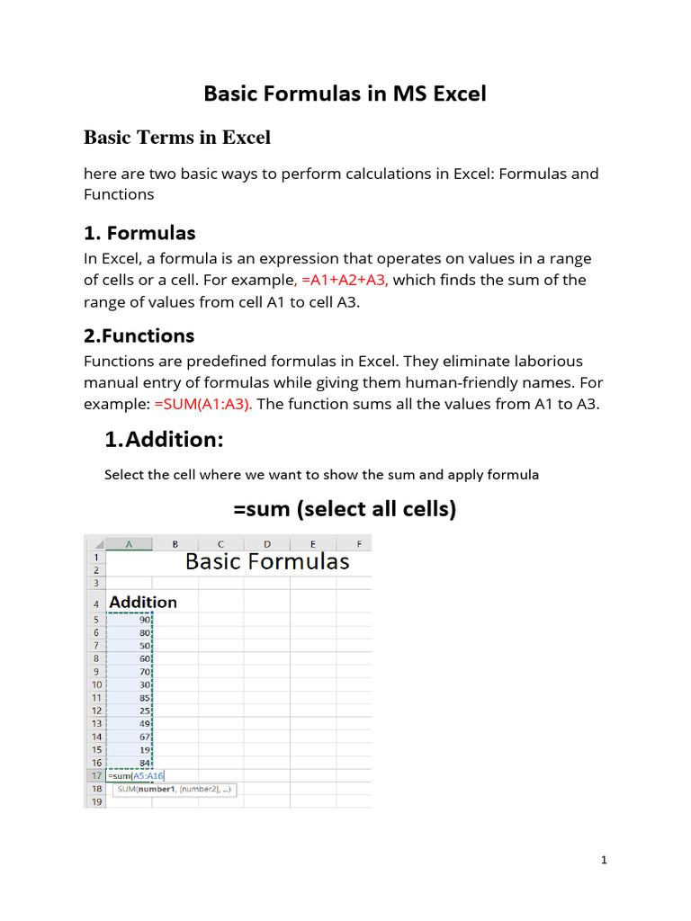 Project On Ms Excel Pdf