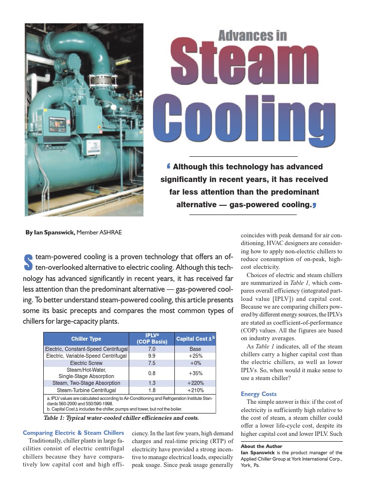 160.67PR1 Advances in Steam Cooling ASHRAE PDF Steam Cogeneration