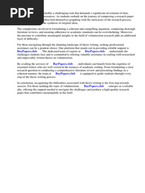Research Paper Volunteerism