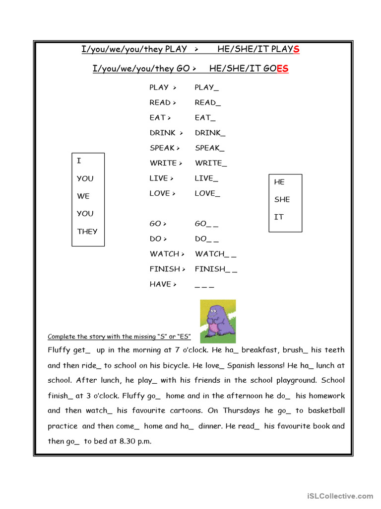 Simple Present (3rd Person) Affirmative | PDF