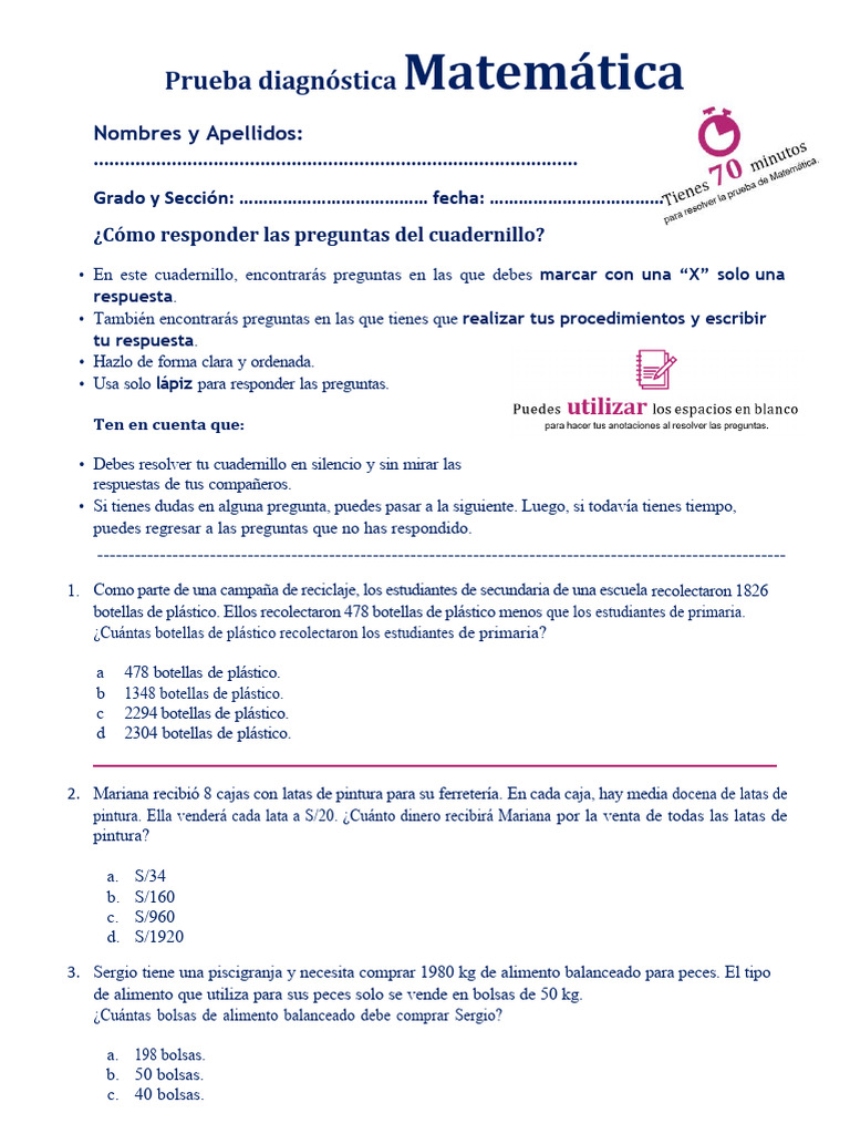 Diagnóstica MATE 6TO | PDF
