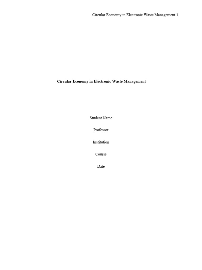 Circular Economy and Waste Reduction - Edited | PDF | Electronic Waste ...
