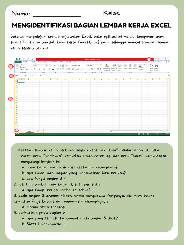 Identifikasi Bagian Lembar Kerja Excel | PDF