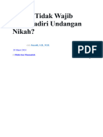 Kapan Tidak Wajib Menghadiri Undangan Nikah