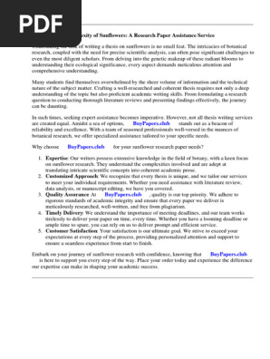 Sunflower Research Paper