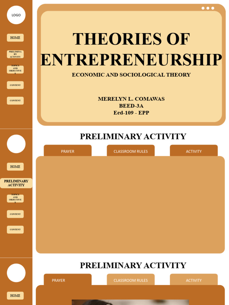 Theories of Entrepreneurship Explained | PDF | Entrepreneurship ...