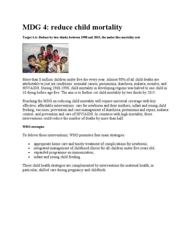 MDG 4 | PDF | Social Science