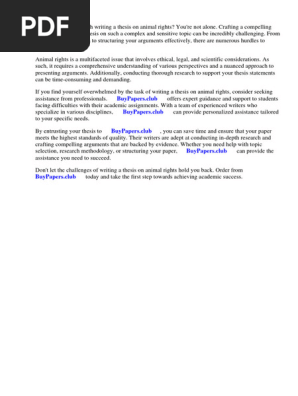 Research Paper Topics Animal Rights