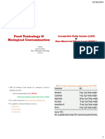 Food Toxicology & Biological Contamination: Acceptable Daily Intake (ADI) Non Observed Effect Level (NOEL)