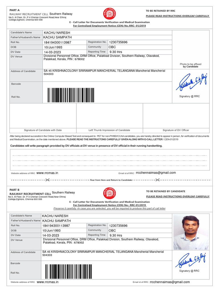 Railway Recruitment Cell: Part A | PDF