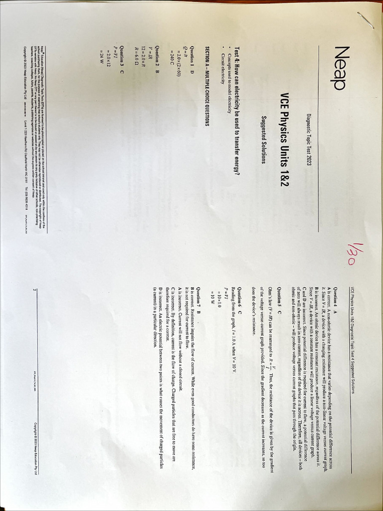 Physics practice test 4 answers pdf