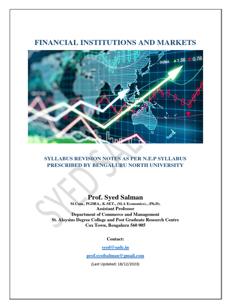 Financial Institutions and Markets | PDF