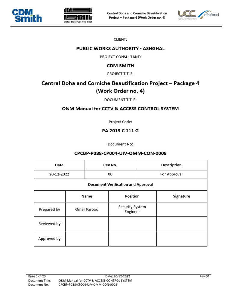 O&M Manual for CCTV & Access Control | PDF | Hdmi | Closed Circuit ...