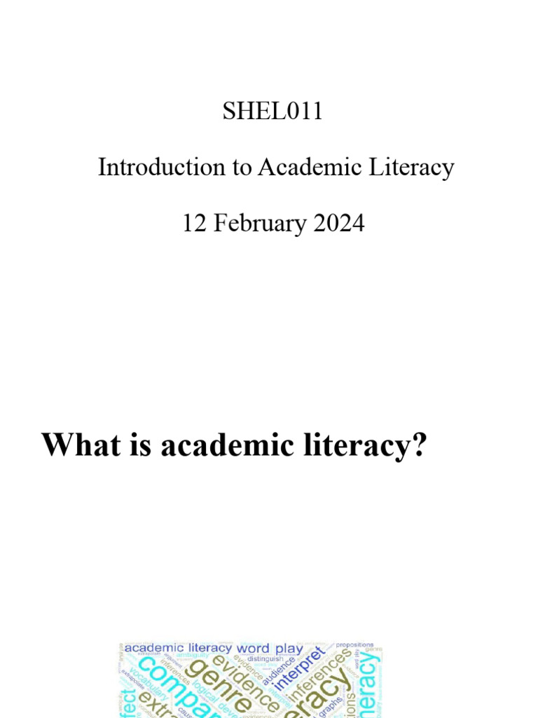 Introduction To Academic Literacy Pdf