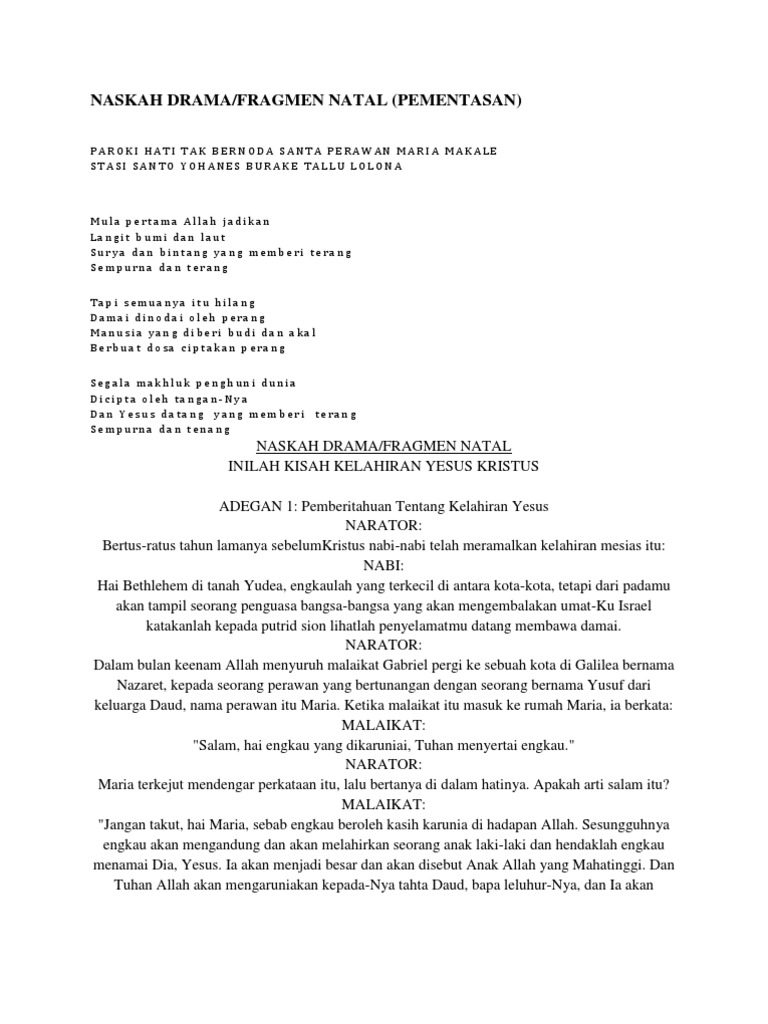 Naskah Drama/Fragmen Natal (Pementasan)