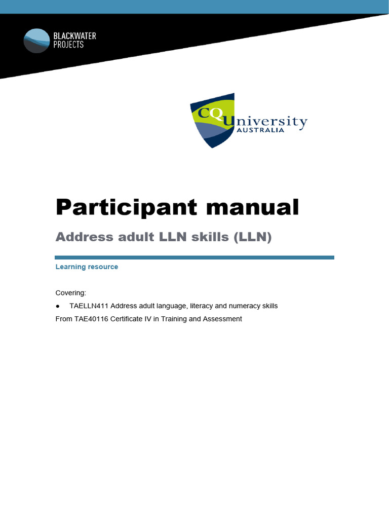LLN Manual v6 | PDF | Vocational Education | Literacy