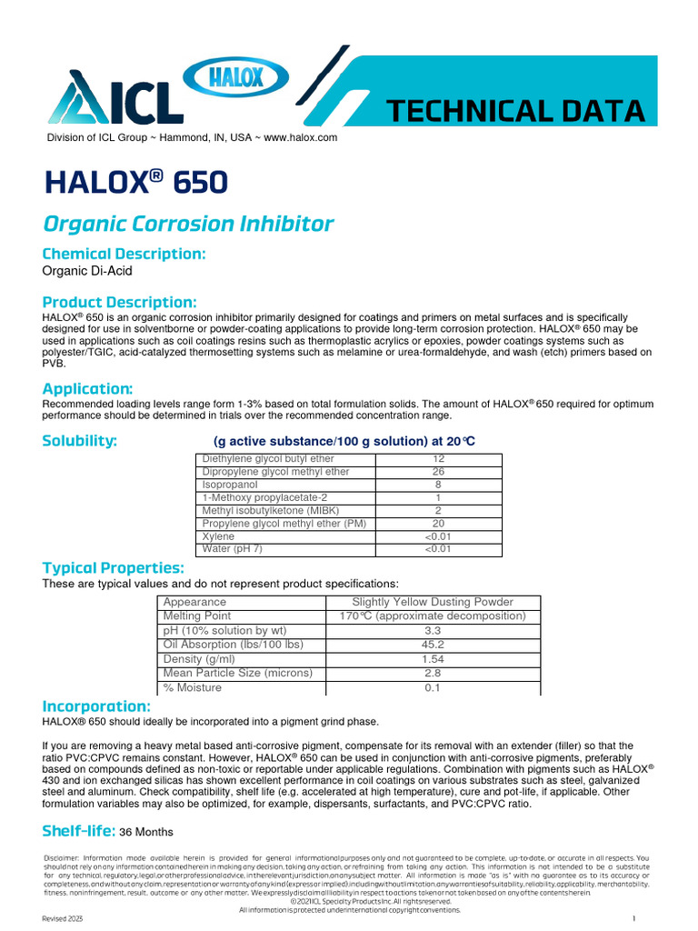 HALOX_650_TDS | PDF