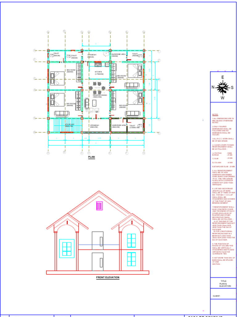 Layout Plan & Elevation | PDF | Bending | Building Materials