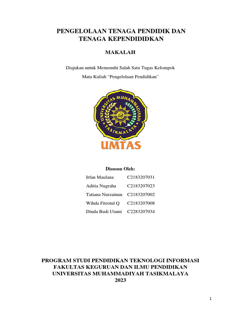 Pengelolaan Tenaga Pendidik dan Kependidikan | PDF