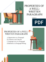 Lesson 4. Properties of A Well Written Paragraph