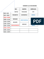 Horario 2° B