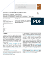 Specialist vs. Generalist Efficiency in Multitasking