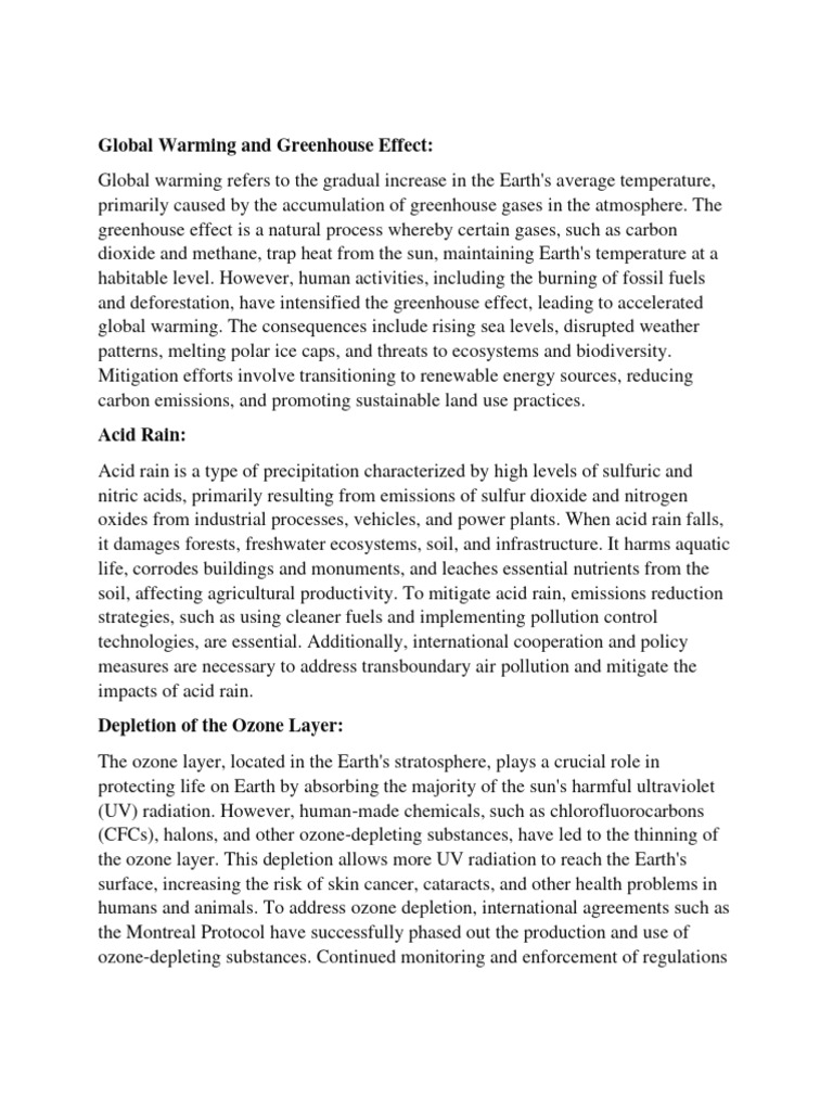 Global Warming and Greenhouse Effect | PDF | Climate Change | Sewage ...