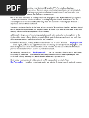 Research Paper on 3d Graphics