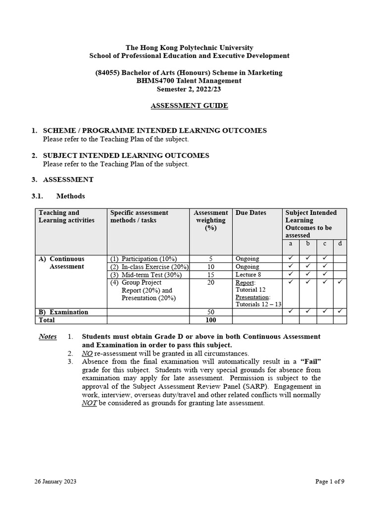 BASM Test Assessment Guide | PDF | Educational Assessment | Rubric ...