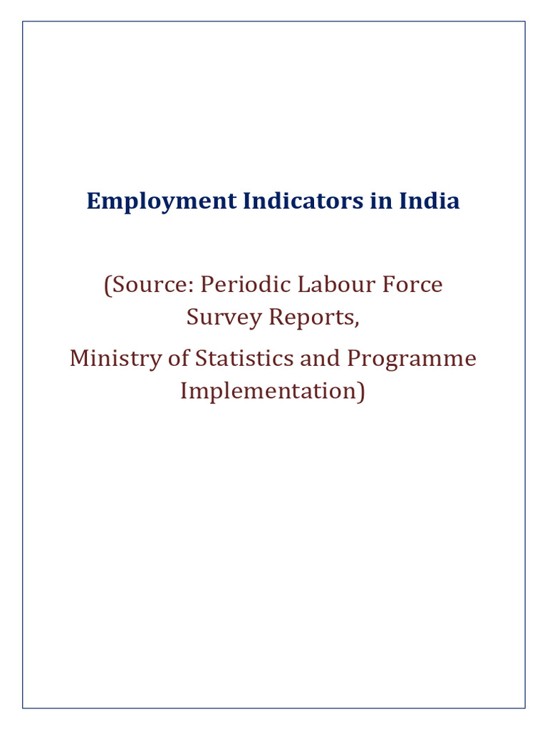 Employment Indicators in India (2017-21) | PDF