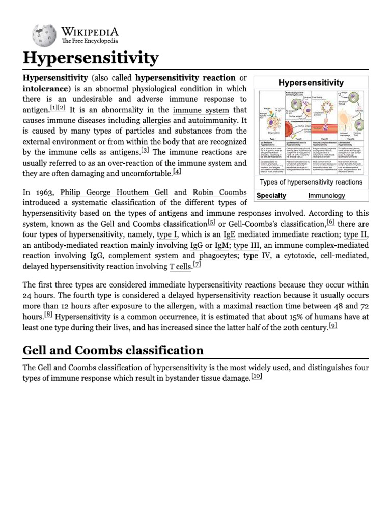 Hypersensetivity | PDF
