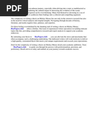 Research Paper on Mickey Mouse