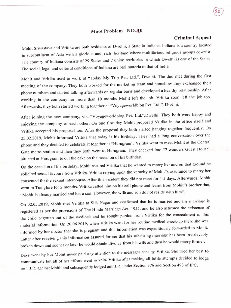 Moot Problem | PDF